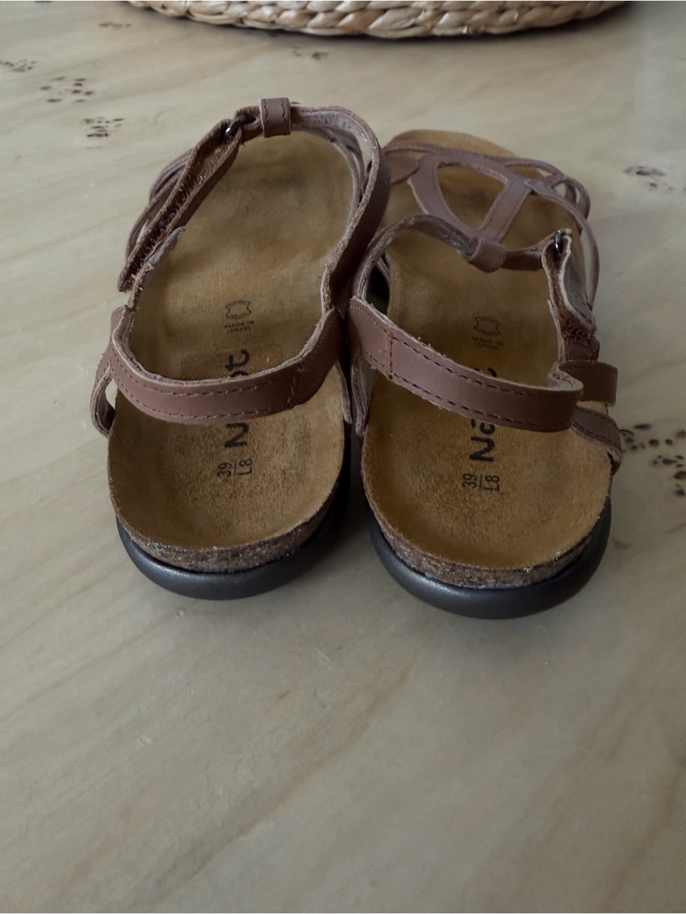 Naot Dorith Brown Leather Strappy T‑Bar Sandals - Picture 7 of 8